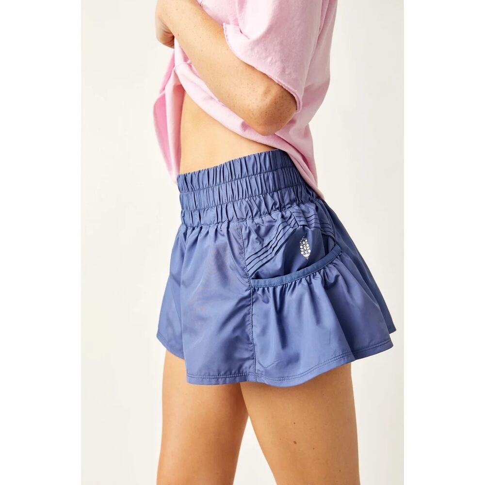 FP Movement Get Your Flirt On Shorts Purple Blue High Rise Lined Women’s XS